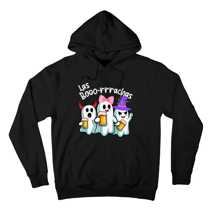 Boorachas Funny Halloween Ghost Drinking Margarita Boo Racha Hoodie