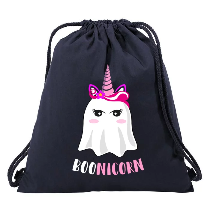 Boonicorn Funny Halloween Unicorn Ghost Pun Joke Gift Drawstring Bag