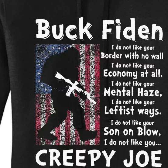 Buck Fiden I Do Not Like Your Border With No Wall Women's Pullover Hoodie