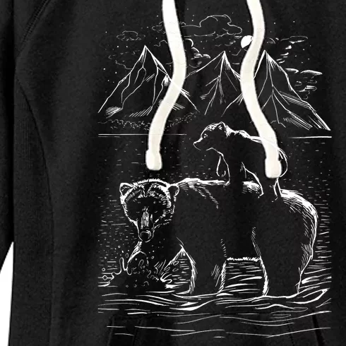 Bear Family In The Wild Women's Fleece Hoodie