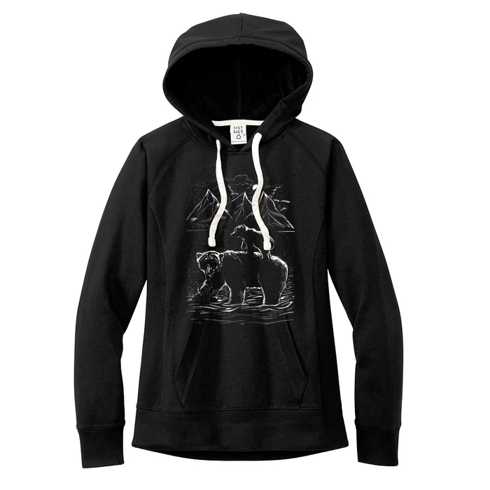 Bear Family In The Wild Women's Fleece Hoodie