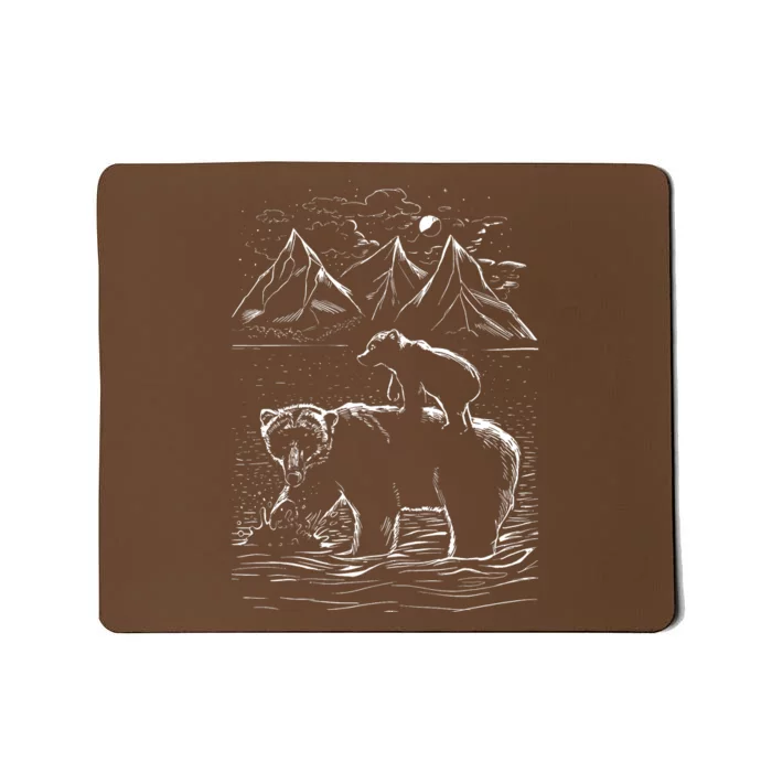 Bear Family In The Wild Mousepad