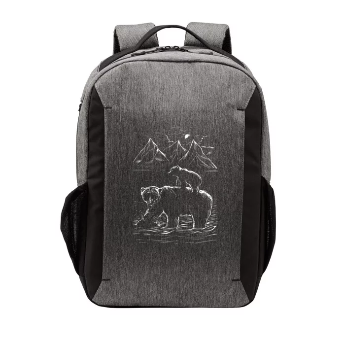 Bear Family In The Wild Vector Backpack