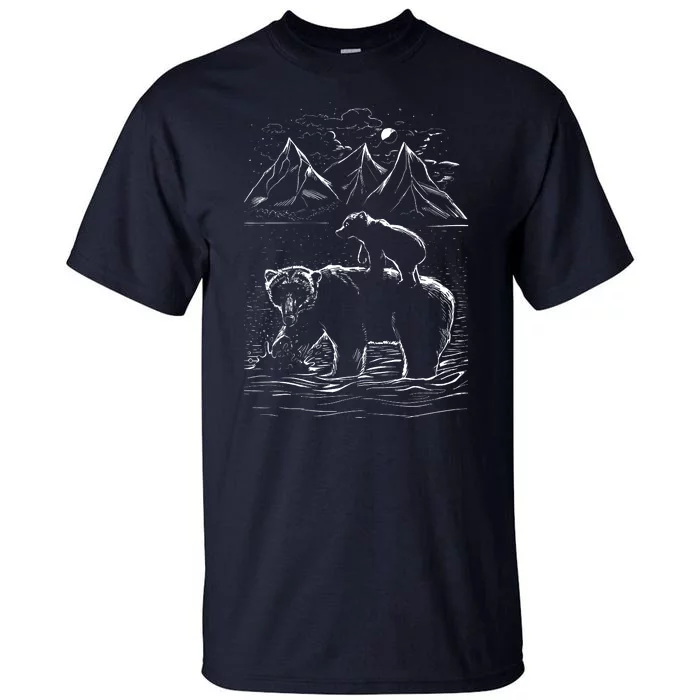 Bear Family In The Wild Tall T-Shirt