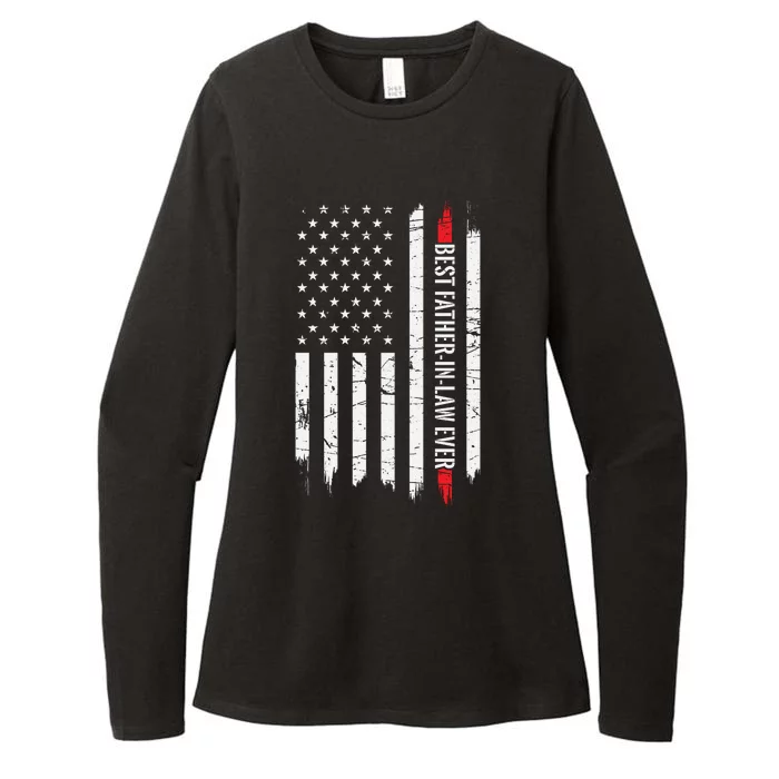 Best Father In Law Ever Us American Vintage Flag Womens CVC Long Sleeve Shirt