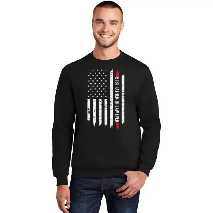 Best Father In Law Ever Us American Vintage Flag Tall Sweatshirt