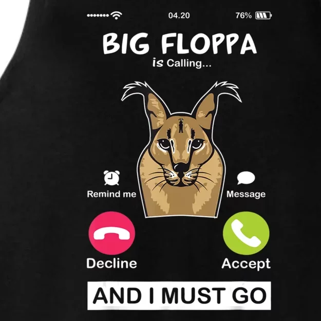 Big Floppa Is Calling Caracal Big Cat Floopa Memes Ladies Tri-Blend Wicking Tank