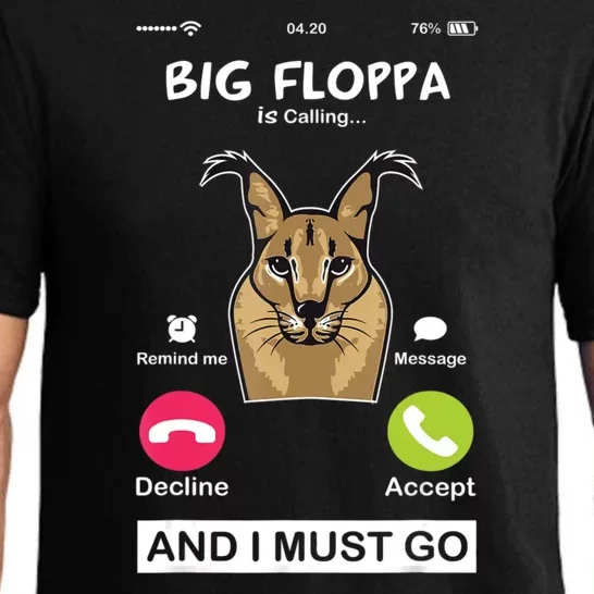 Big Floppa Is Calling Caracal Big Cat Floopa Memes Pajama Set