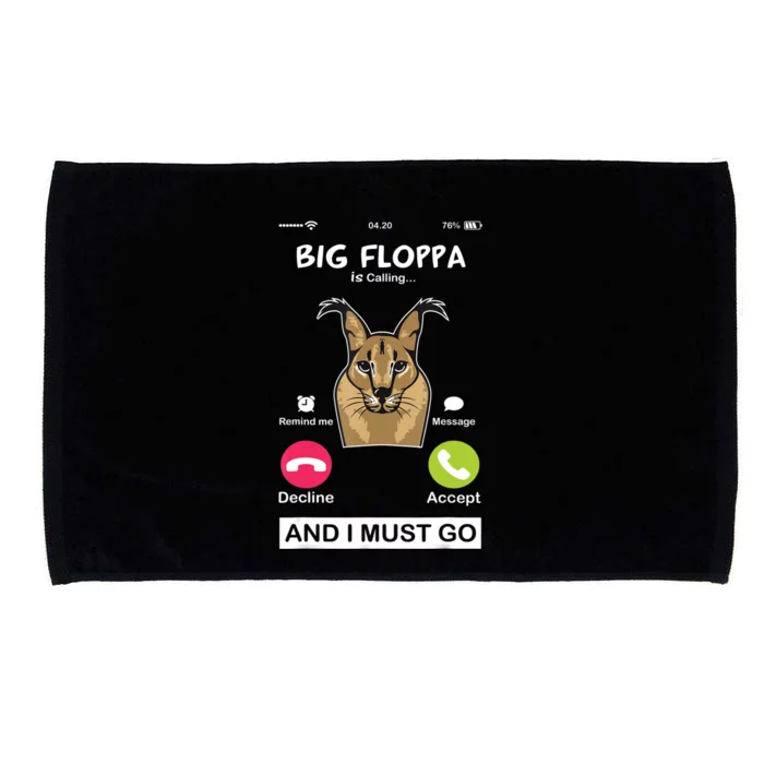 Big Floppa Is Calling Caracal Big Cat Floopa Memes Microfiber Hand Towel