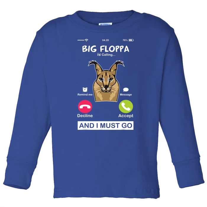 Big Floppa Is Calling Caracal Big Cat Floopa Memes T-Shirt