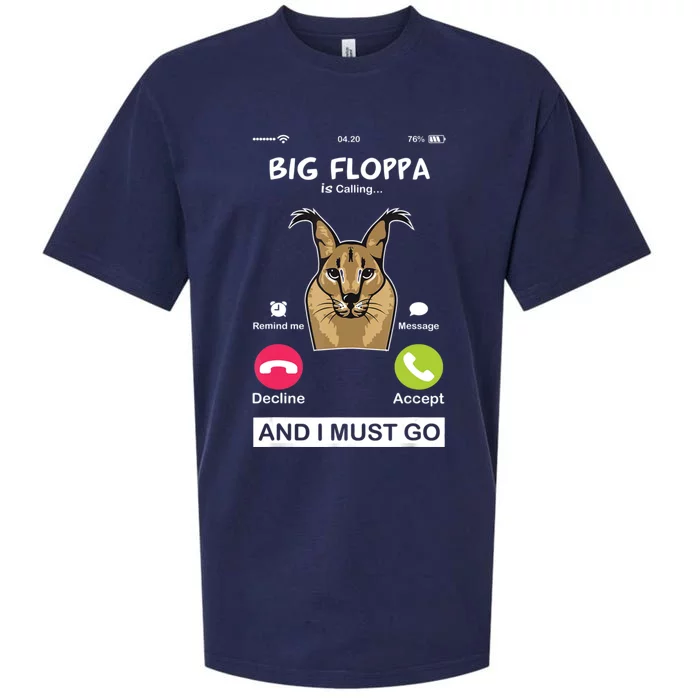 Big Floppa Is Calling Caracal Big Cat Floopa Memes Sueded Cloud Jersey T-Shirt