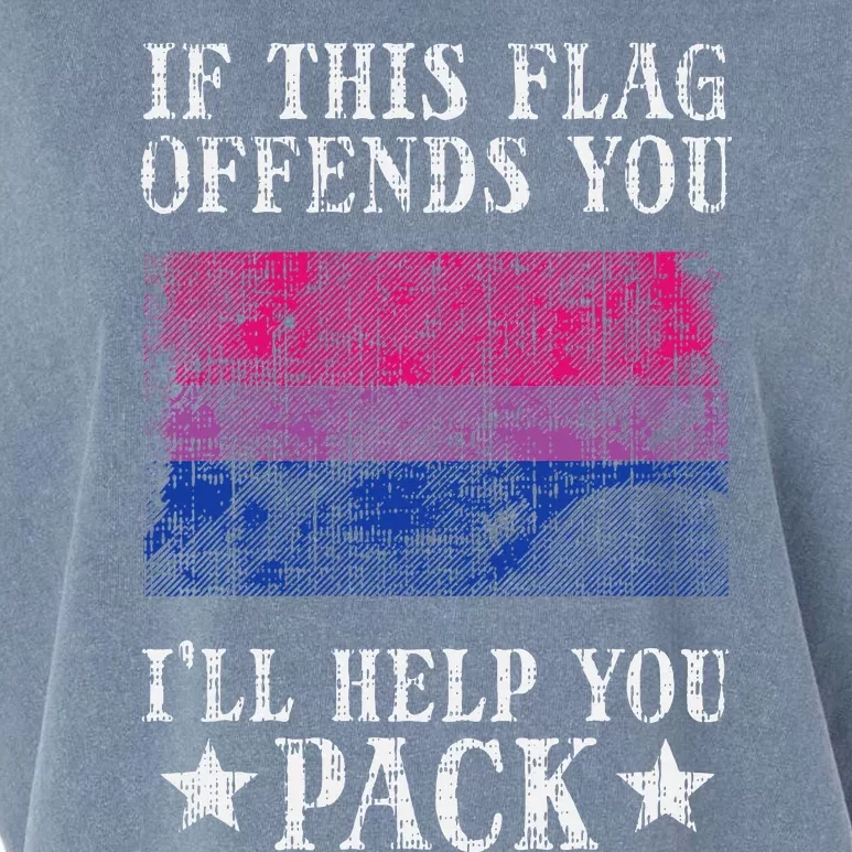 Bisexual Flag If This Offends You Bi Pride Lgbtq Garment-Dyed Women's Muscle Tee