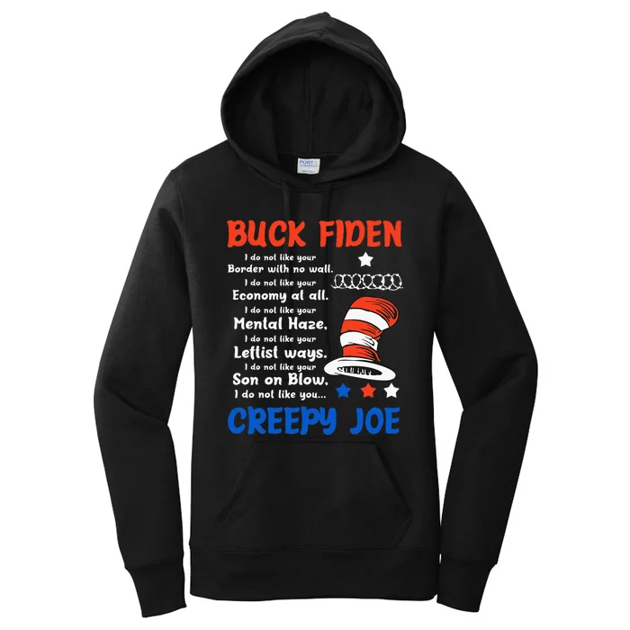 Buck Fiden I Do Not Like Your Border With No Wall Us Flag Women's Pullover Hoodie