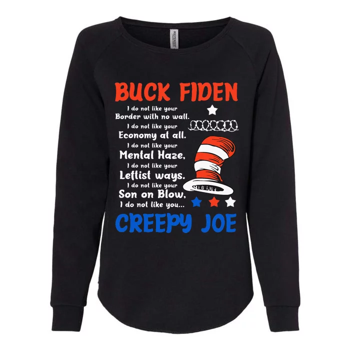 Buck Fiden I Do Not Like Your Border With No Wall Us Flag Womens California Wash Sweatshirt