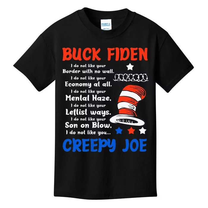 Buck Fiden I Do Not Like Your Border With No Wall Us Flag Kids T-Shirt