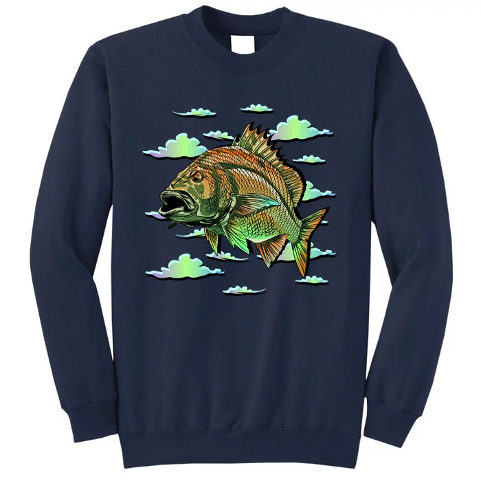 Bass Fishing Illustration River Hook Tall Sweatshirt