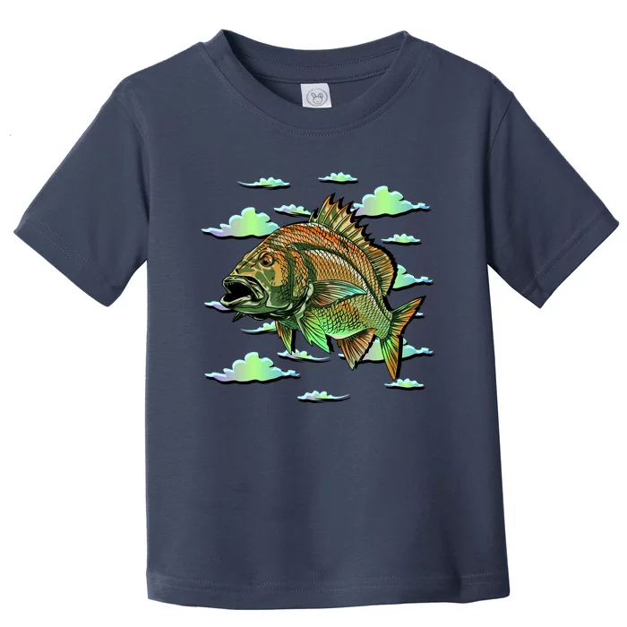 Bass Fishing Illustration River Hook Toddler T-Shirt