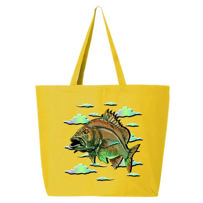 Bass Fishing Illustration River Hook 25L Jumbo Tote