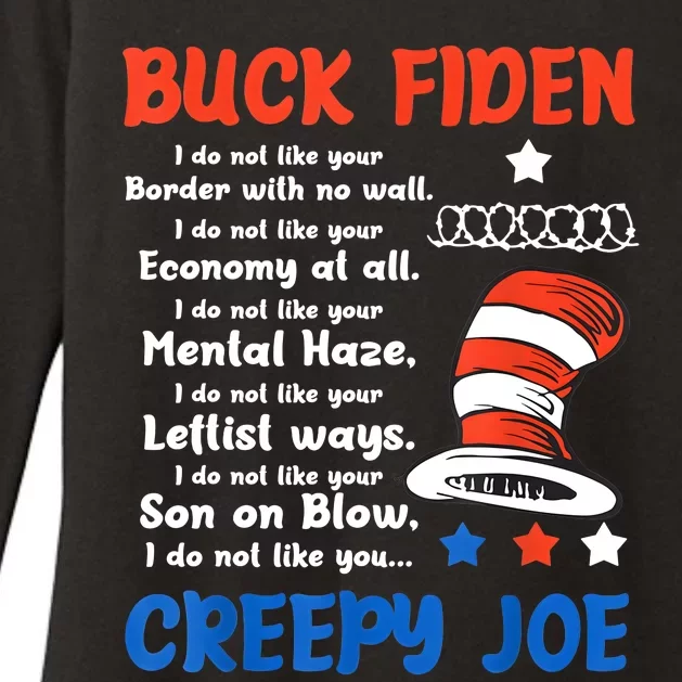 Buck Fiden I Do Not Like Your Border With No Wall Us Flag Womens CVC Long Sleeve Shirt