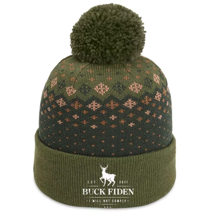 Buck Fiden I Will Not Comply Deer The Baniff Cuffed Pom Beanie