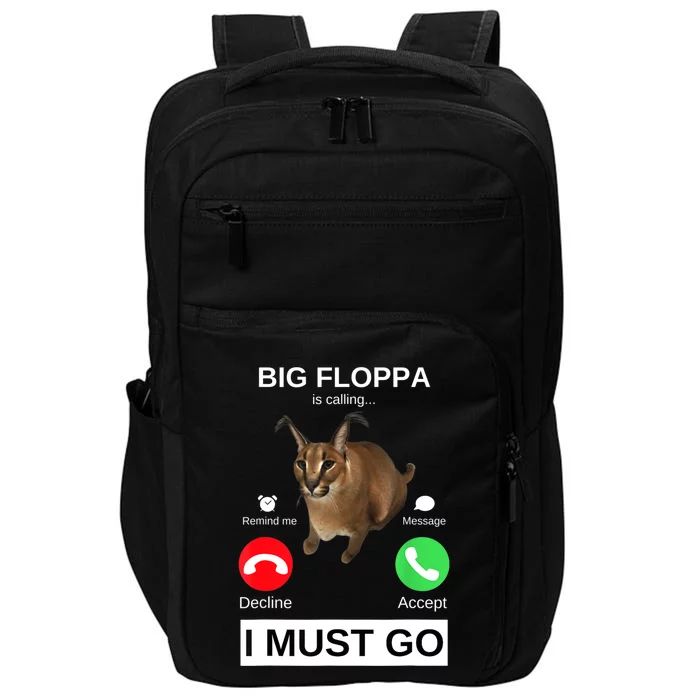 Big Floppa Is Calling Funny Caracal Big Cat Meme Impact Tech Backpack