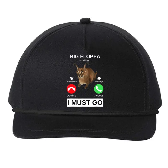 Big Floppa Is Calling Funny Caracal Big Cat Meme Snapback Five-Panel Rope Hat