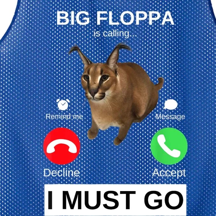 Big Floppa Is Calling Funny Caracal Big Cat Meme Mesh Reversible Basketball Jersey Tank