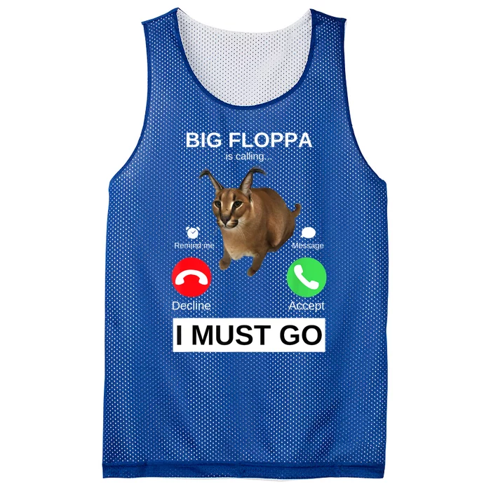 Big Floppa Is Calling Funny Caracal Big Cat Meme Mesh Reversible Basketball Jersey Tank