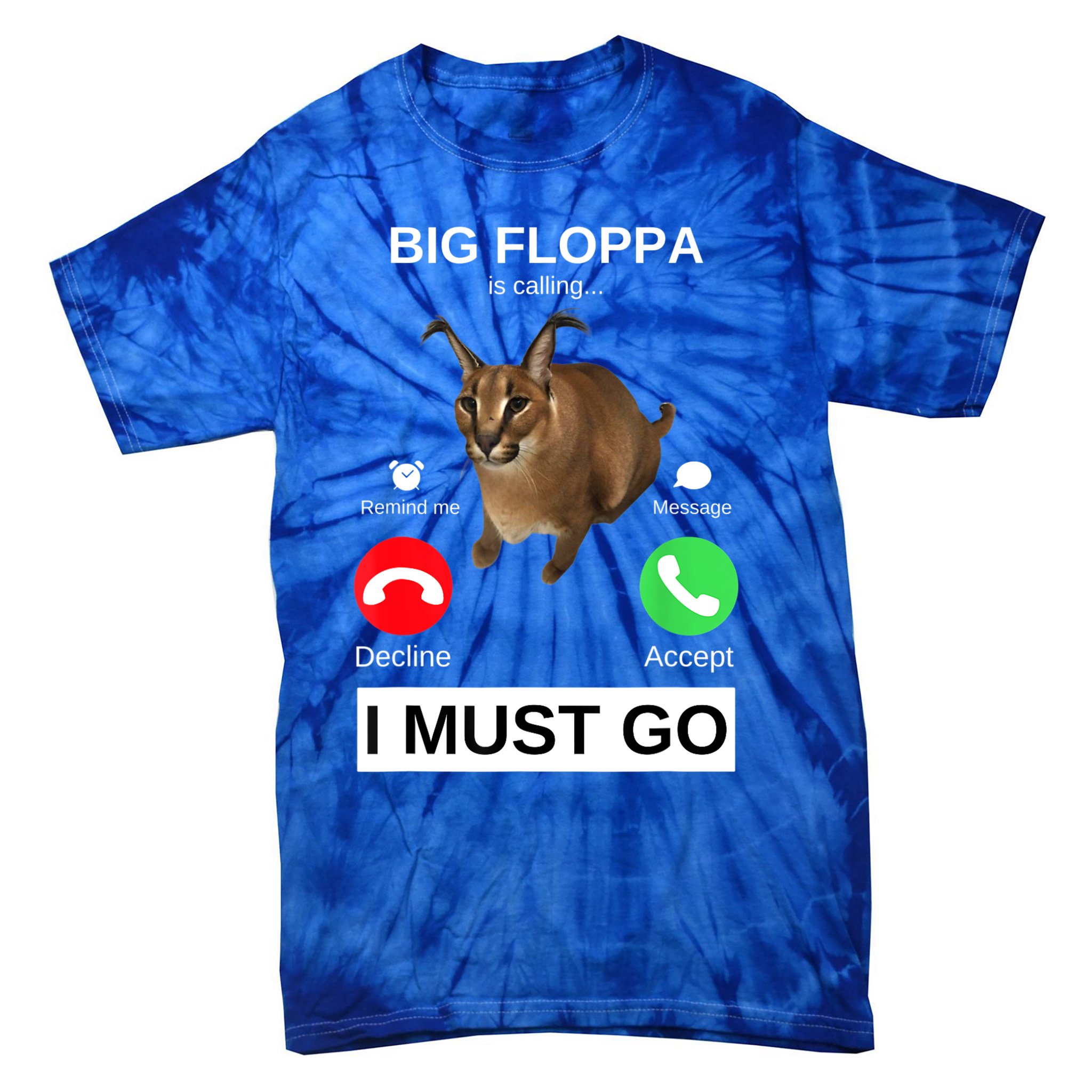 Big Floppa is Calling Funny Caracal Big Cat Meme Black Cotton T