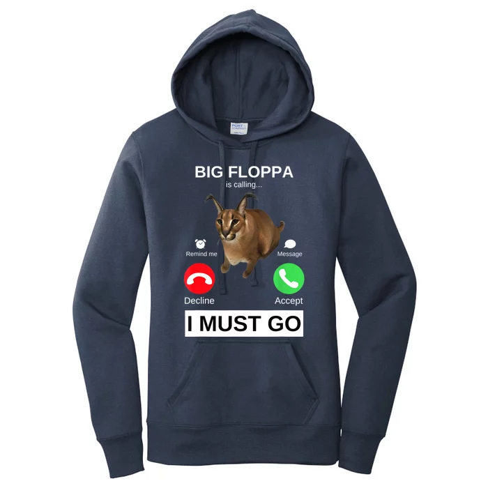 Big Floppa Is Calling Funny Caracal Big Cat Meme Women's Pullover Hoodie