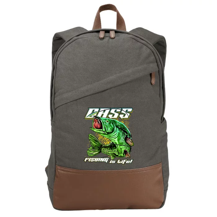 Bass Fishing Is Life Cotton Canvas Backpack