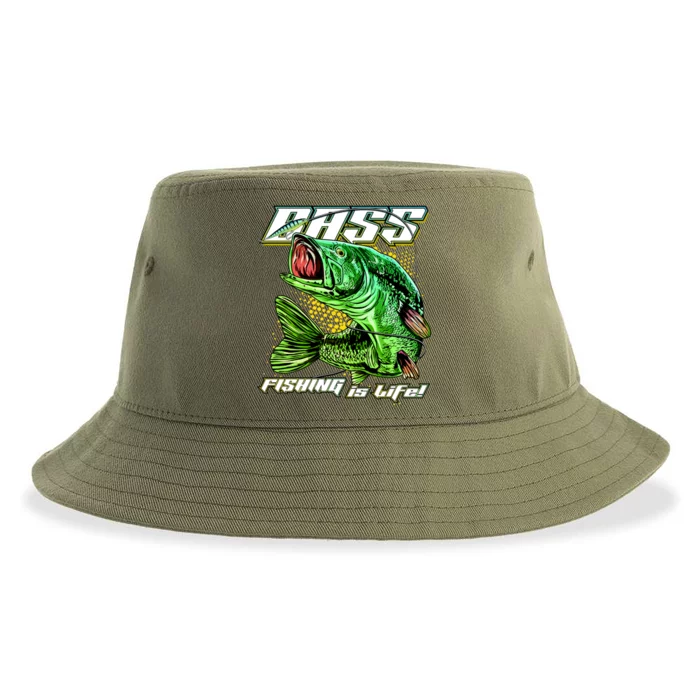 Bass Fishing Is Life Sustainable Bucket Hat