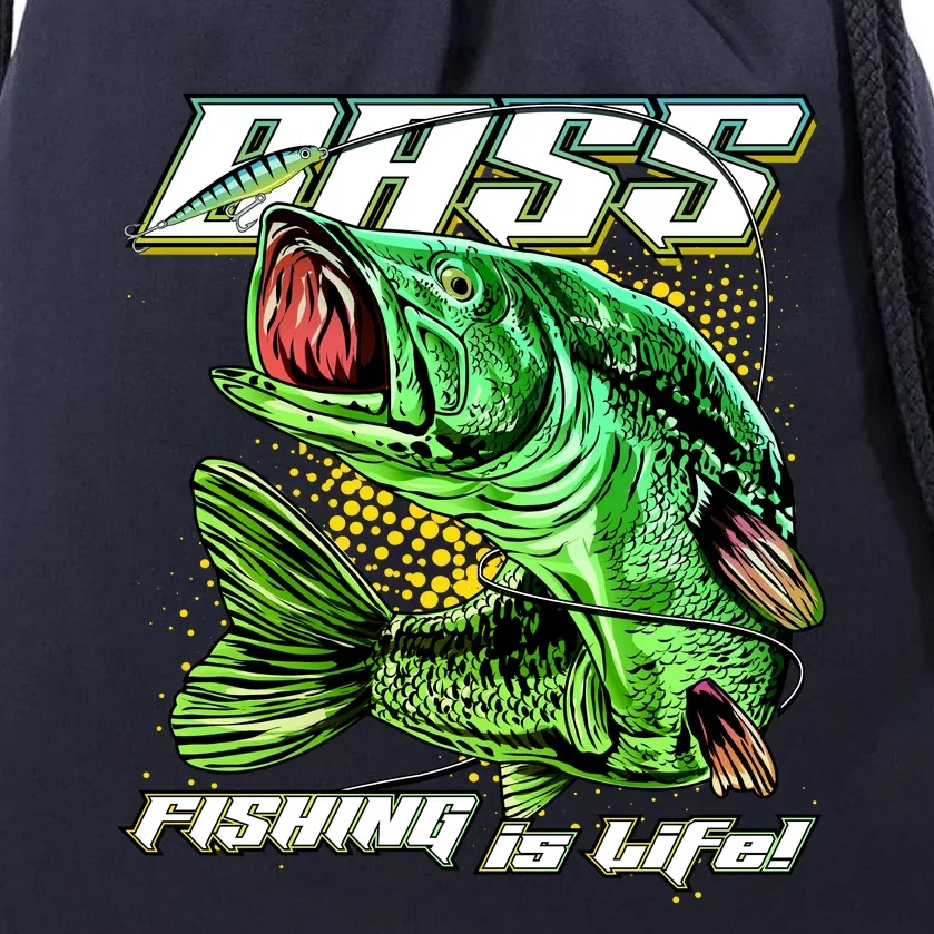 Bass Fishing Is Life Drawstring Bag