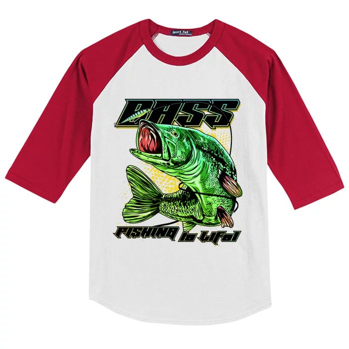 Bass Fishing Is Life Kids Colorblock Raglan Jersey