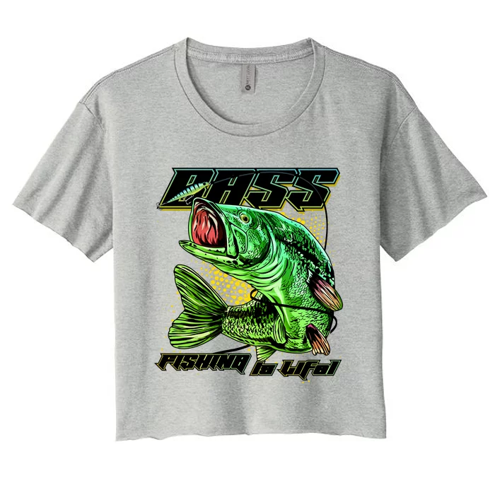 Bass Fishing Is Life Women's Crop Top Tee