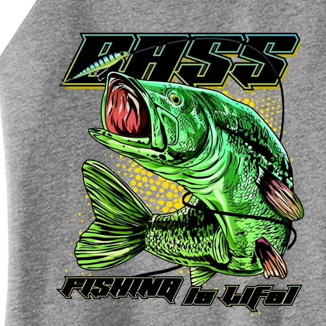 Bass Fishing Is Life Women’s Perfect Tri Rocker Tank