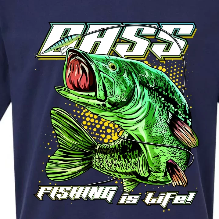 Bass Fishing Is Life Sueded Cloud Jersey T-Shirt