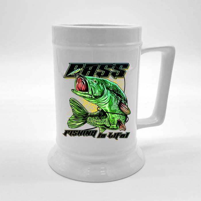 Bass Fishing Is Life Front & Back Beer Stein