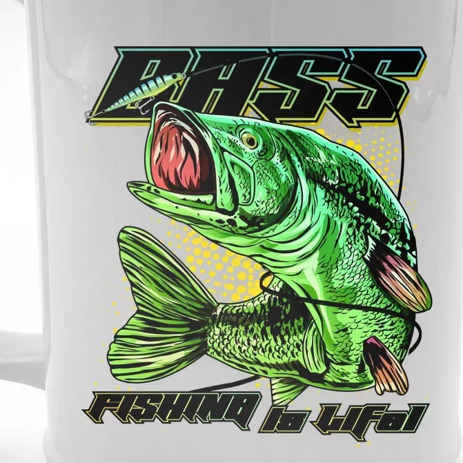 Bass Fishing Is Life Front & Back Beer Stein