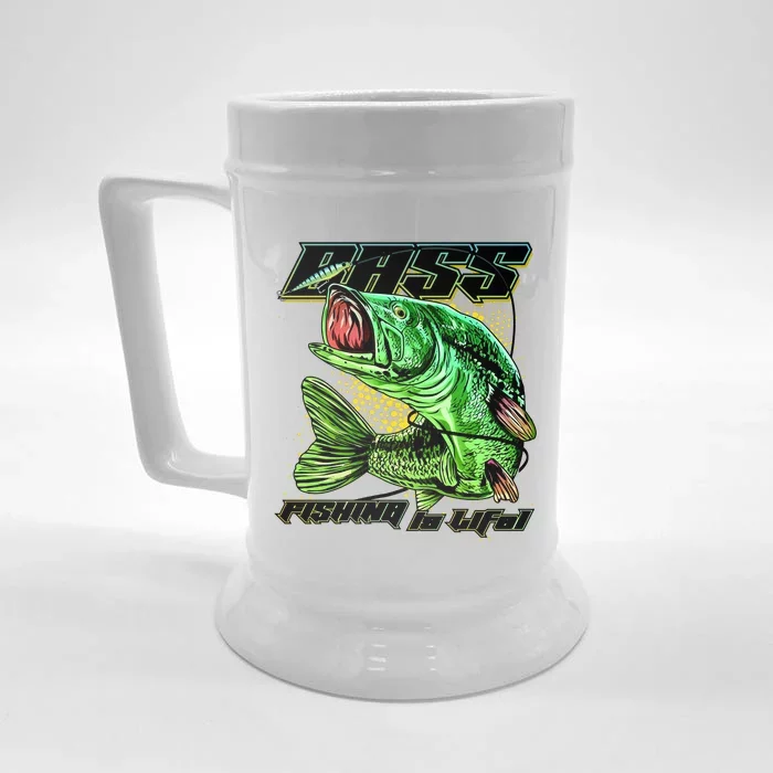 Bass Fishing Is Life Front & Back Beer Stein