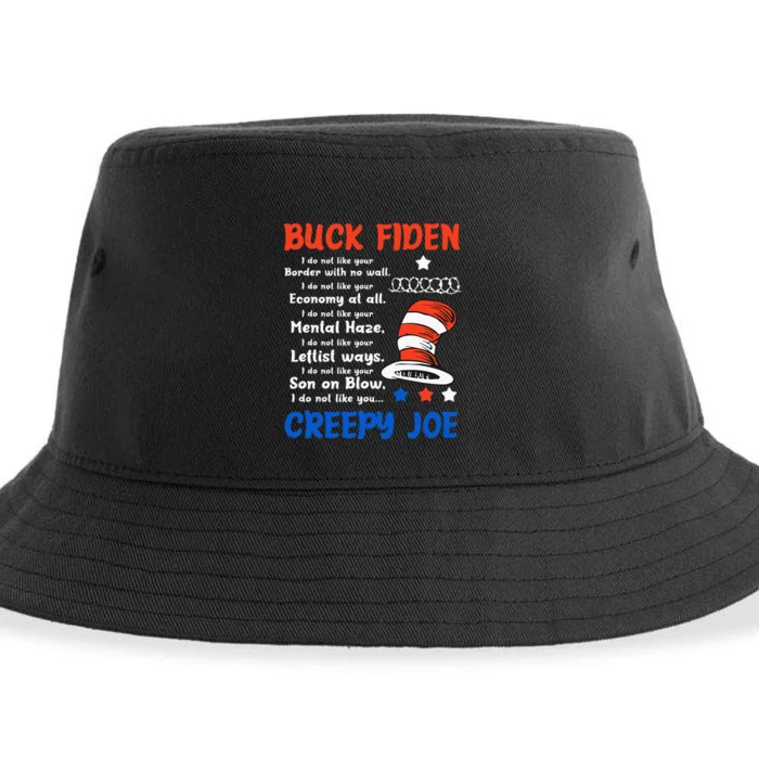 Buck Fiden I Do Not Like Your Border With No Wall Us Flag Sustainable Bucket Hat