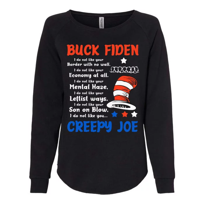 Buck Fiden I Do Not Like Your Border With No Wall Us Flag Womens California Wash Sweatshirt