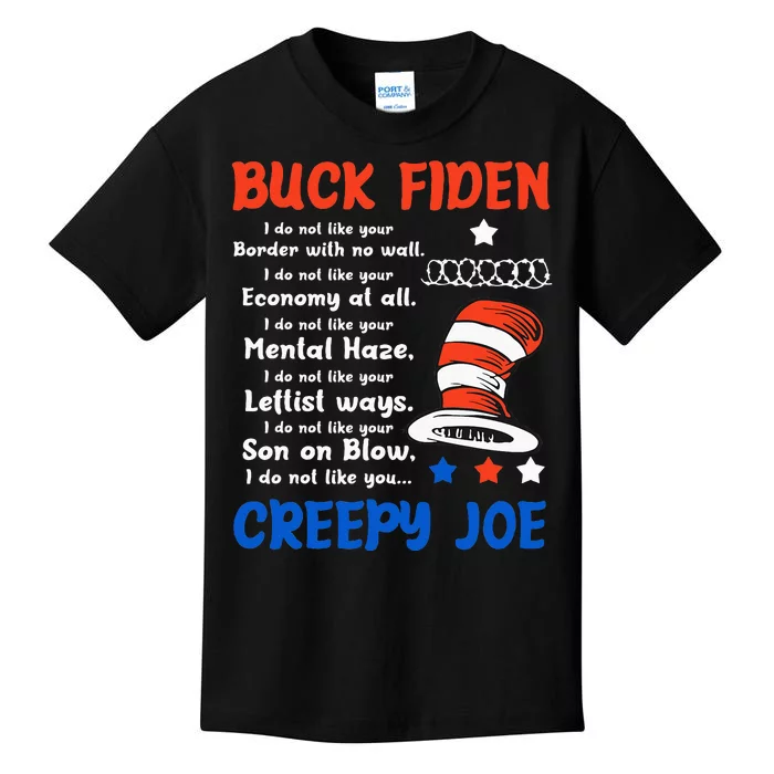 Buck Fiden I Do Not Like Your Border With No Wall Us Flag Kids T-Shirt