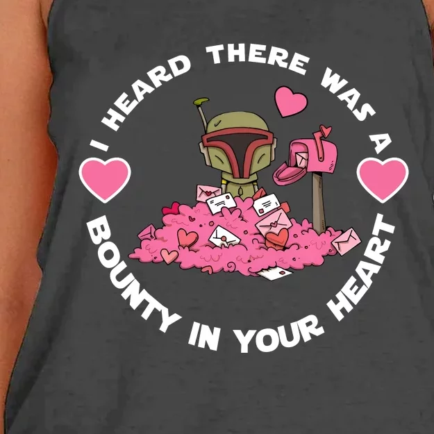 Boba Fett I Heard There Was A Bounty On Your Heart Women's Knotted Racerback Tank