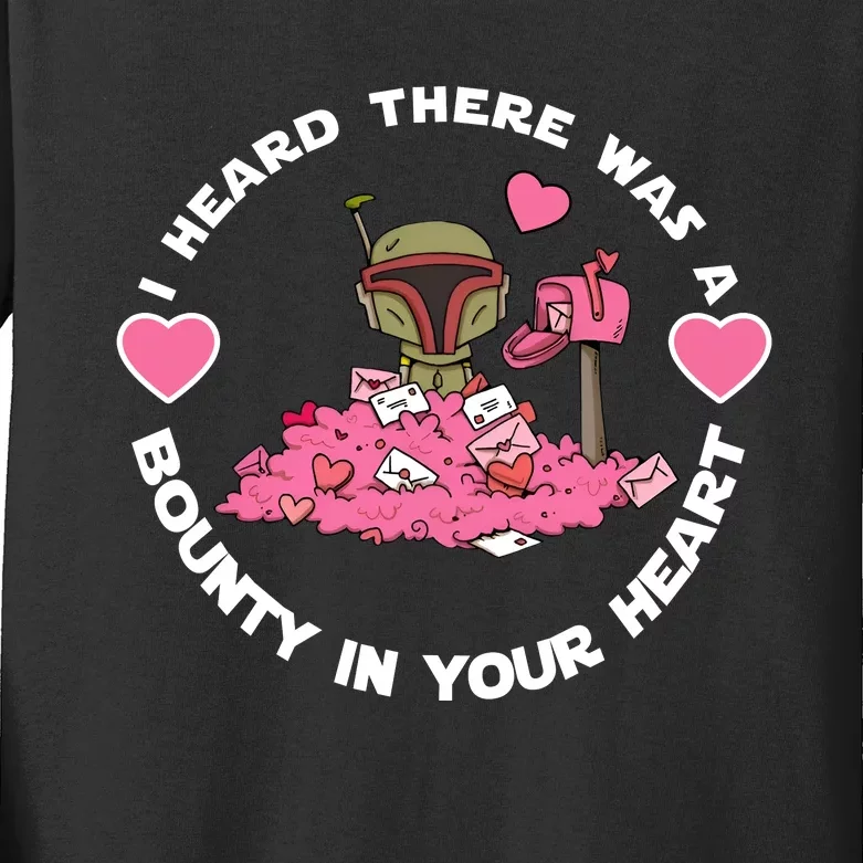 Boba Fett I Heard There Was A Bounty On Your Heart Kids Long Sleeve Shirt