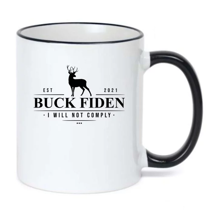 Buck Fiden I Will Not Comply Deer Black Color Changing Mug