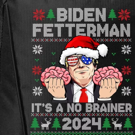 Biden Fetter ItS A No Brainer 2024 Trump Ugly Christmas Great Gift City Backpack