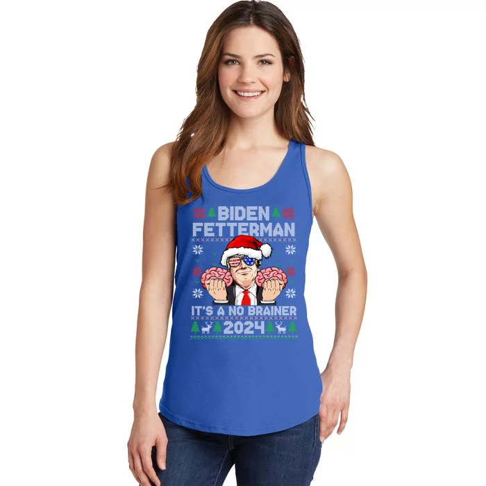 Biden Fetter ItS A No Brainer 2024 Trump Ugly Christmas Great Gift Ladies Essential Tank