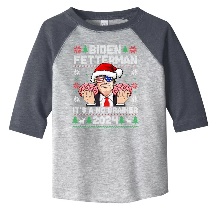 Biden Fetter ItS A No Brainer 2024 Trump Ugly Christmas Great Gift Toddler Fine Jersey T-Shirt