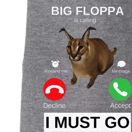 Big Floppa Is Calling Funny Caracal Big Cat Meme Doggie 3-End Fleece Hoodie